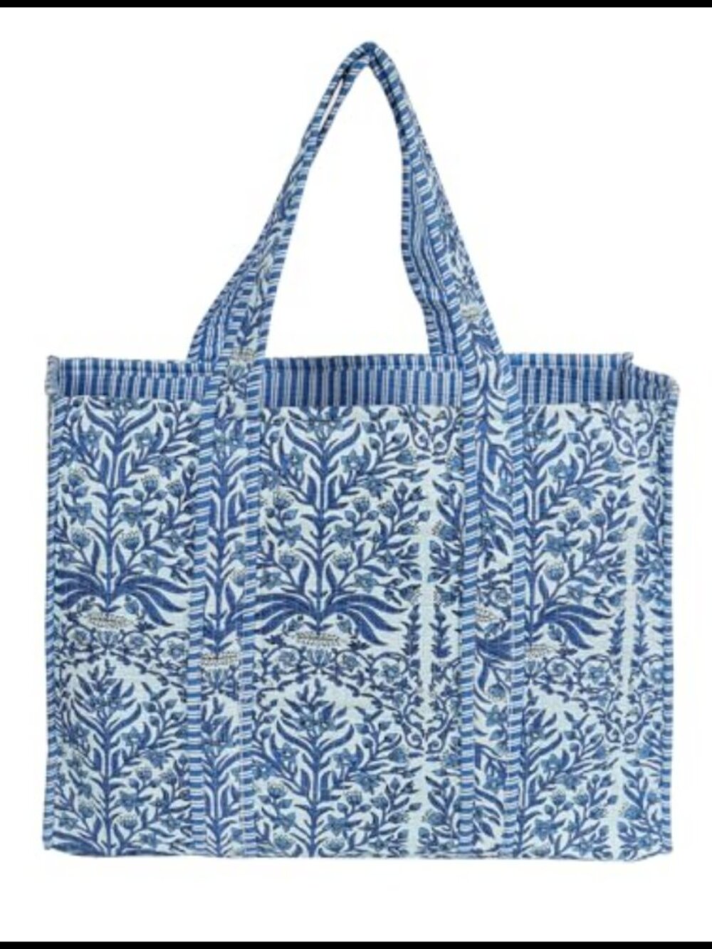 Cotton Quilted Tote Bag Lightweight Shoulder Travel Grocery Beach Bag